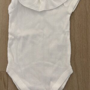 White Ribbed Kids One Piece